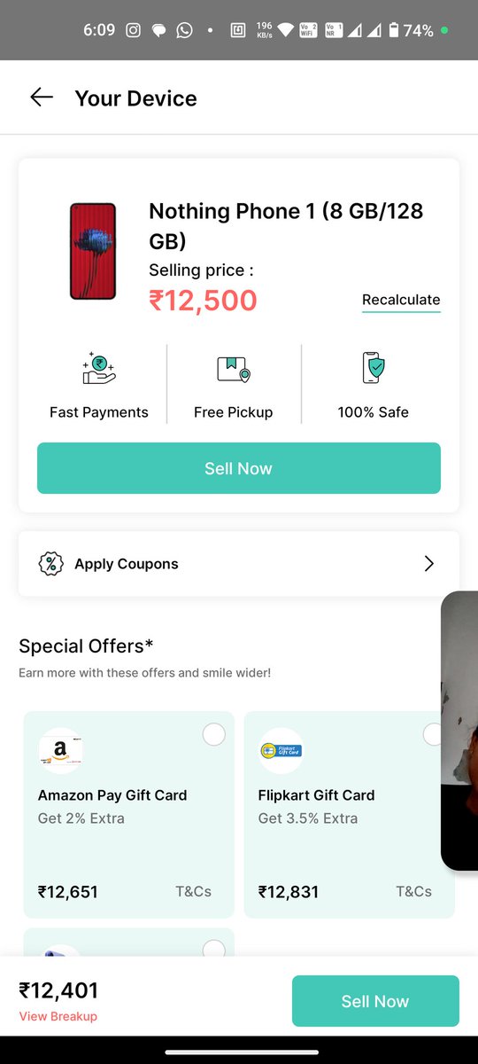 himanshu_jain7's tweet image. Hey @Cashify_Support, your app shows my Nothing Phone 1 (8GB/128GB) at ₹12,500, but in-store it drops to ₹9,300–₹9,800. Phone is in perfect condition with box &amp;amp; bill. Why show high online &amp;amp; low offline? Misleading customers? #CashifyScam #CustomerRights