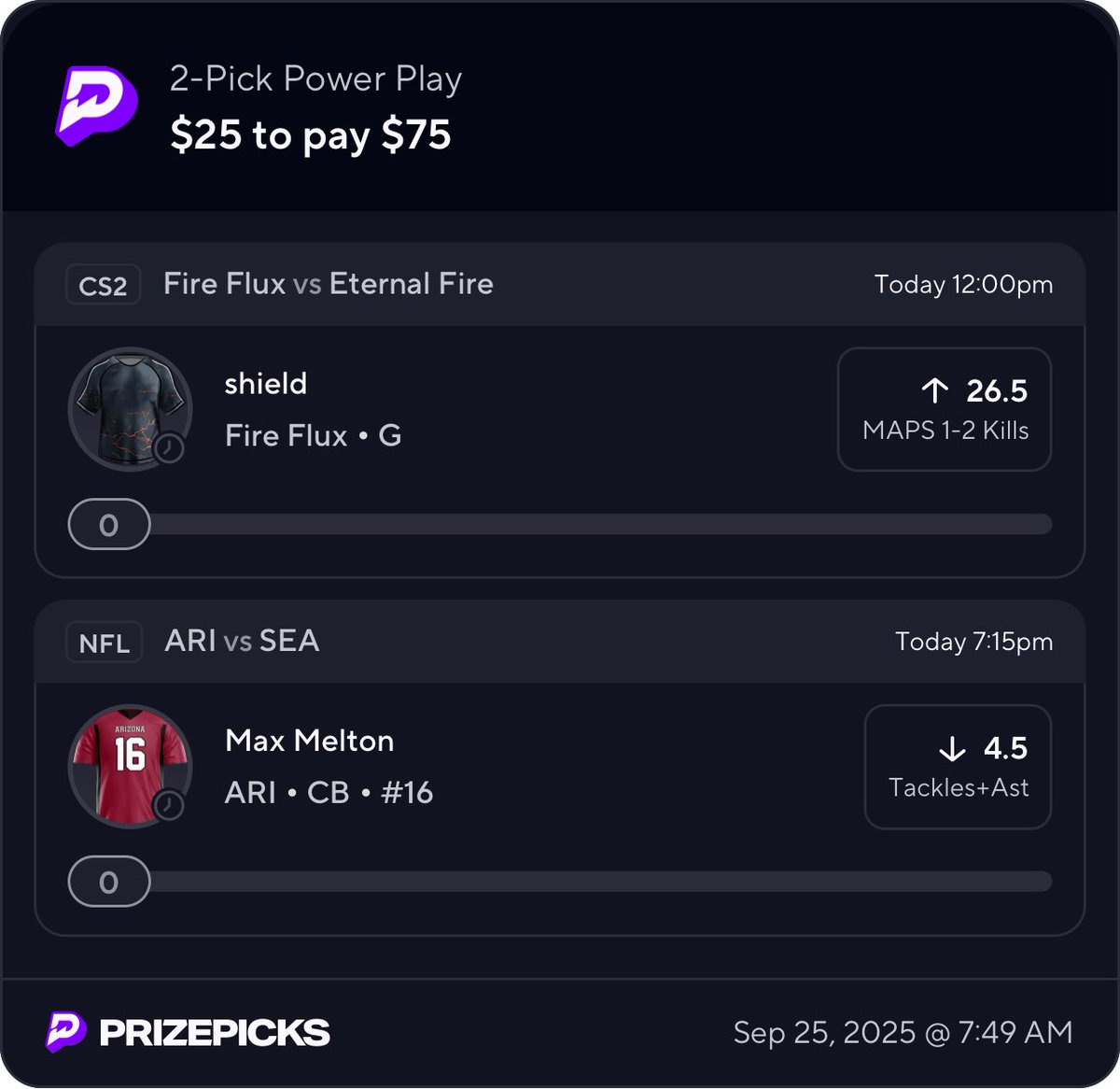 Mobets98's tweet image. Last few days have been 😷 
We gonna start the ladder challenge again today! 

$25-$75
CS2 x NFL
prizepicks.onelink.me/gCQS/shareEntr…