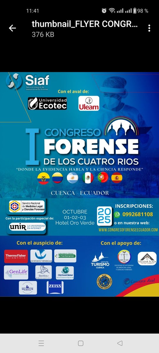 El próximo día 1 tendré el placer de estar presente en este congreso hablando de personas desparecidas y localización de cadáveres.
<a href="/UNIRuniversidad/">Universidad Internacional de La Rioja (UNIR)</a> 
<a href="/ColegioCrimMad/">CPCM</a> 
<a href="/conescrim/">CONESCRIM</a>