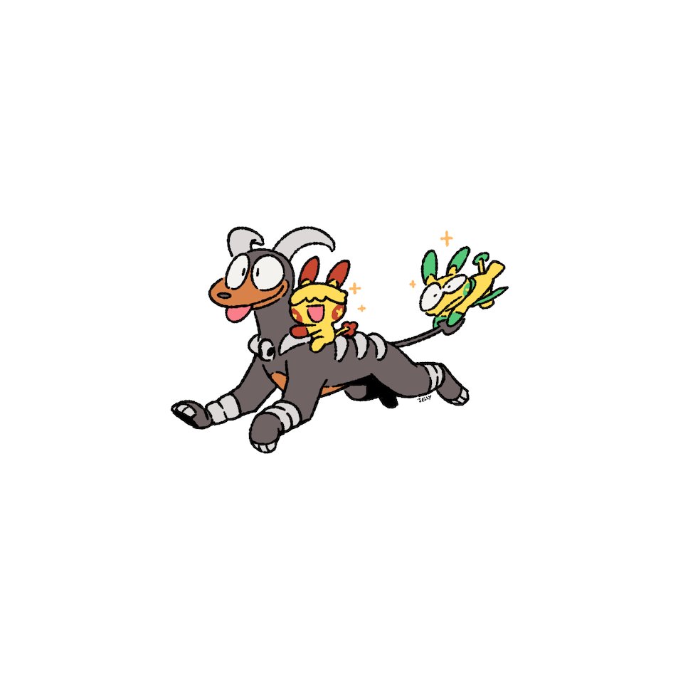 Pokemon doodle ko-fi commission.
Houndoom, Plusle and Minun.
