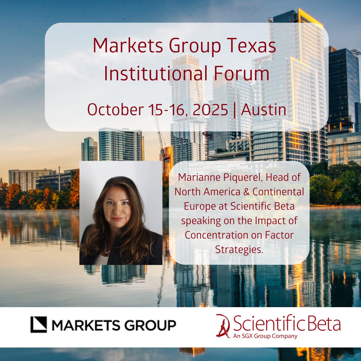 [Event] Meet Scientific Beta at the <a href="/MarketsGrp/">Markets Group</a>  Texas Institutional Forum!

More info 👉 marketsgroup.org/forums/texas-i…

#MarketsGroupIF #marketconcentration #factorinvesting