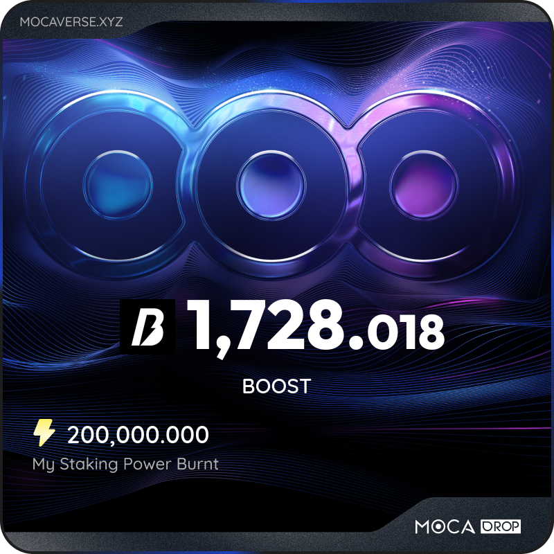 plzs's tweet photo. Thrilled to receive 1,728.018 BOOST with #MocaDrop https://t.co/2SvqrH4FKX