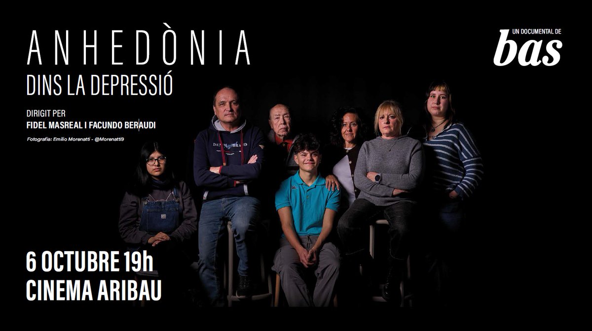 Reserva plaça per assistir a l'estrena del documental "Anhedònia. Dins la depressió.”, de Fidel Masreal i Facundo Beraudi.

El primer documental que acompanya durant més d’un any la vida de 7 persones anònimes que conviuen amb la depressió. 

📆 6 d’octubre a les 19 h

Reserva