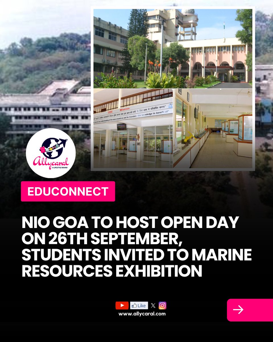 allycaralgoa's tweet image. CSIR-NIO Goa hosts Open Day on 26 Sept! Students invited to explore marine resources &amp;amp; careers in oceanography. Join us for films, exhibits &amp;amp; talks. 

Read: allycaral.com/2025/09/25/nio…

#OceanScience #CSIRNIO #AtmanirbharBharat @CSIRNIOGoa