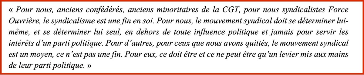 🔴⚫️ 1️⃣3️⃣0️⃣ ans 
de la CGT que continue #FO RCE OUVRIÈRE (Charte d'Amiens)
ce que disait Robert BOTHEREAU en 1948 :