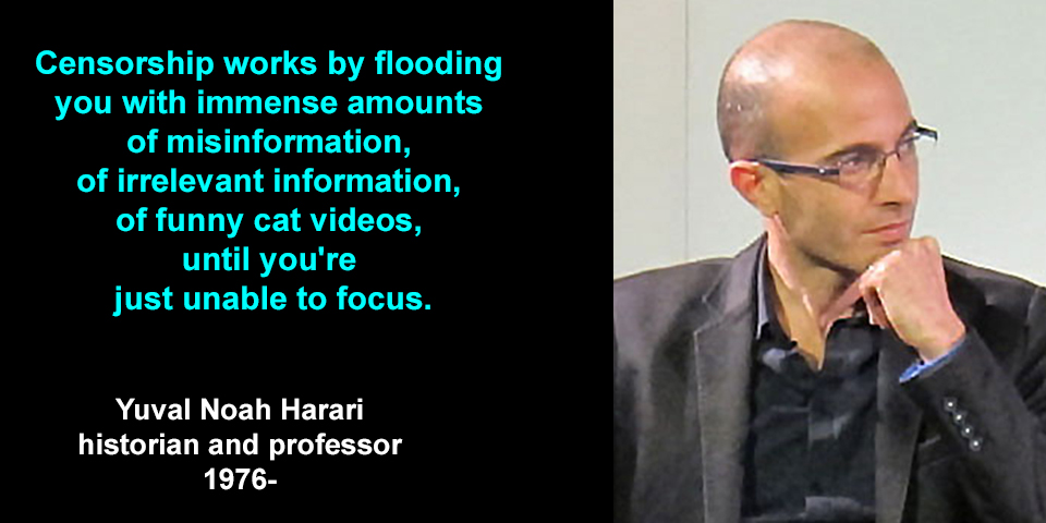 That daily hurricane blast of news and social media, yah, that's the stuff. Cant turn it off, and there's no volume knob. <a href="/harari_yuval/">Yuval Noah Harari</a>
