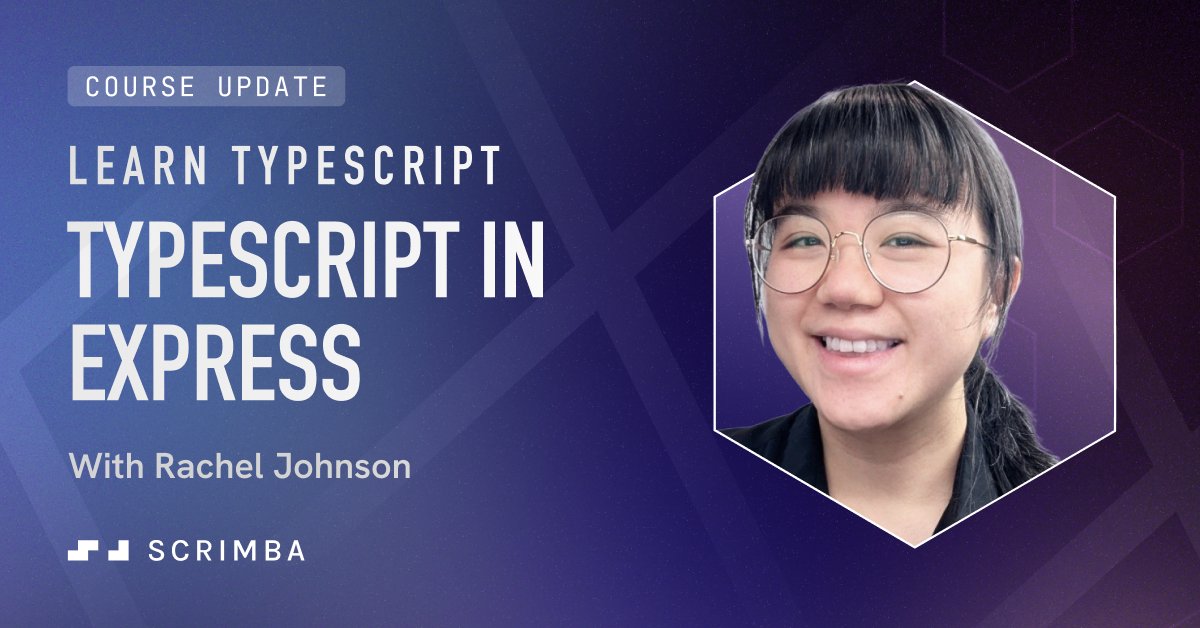 scrimba's tweet image. Our TypeScript course just leveled up 🚀
Thanks to our wonderful teacher @RachelKTYJ, you can now take TS to the backend and build a REST API with Express. Learn the essentials of typing requests, middleware, and routers.
👉 scrimba.com/learn-typescri…