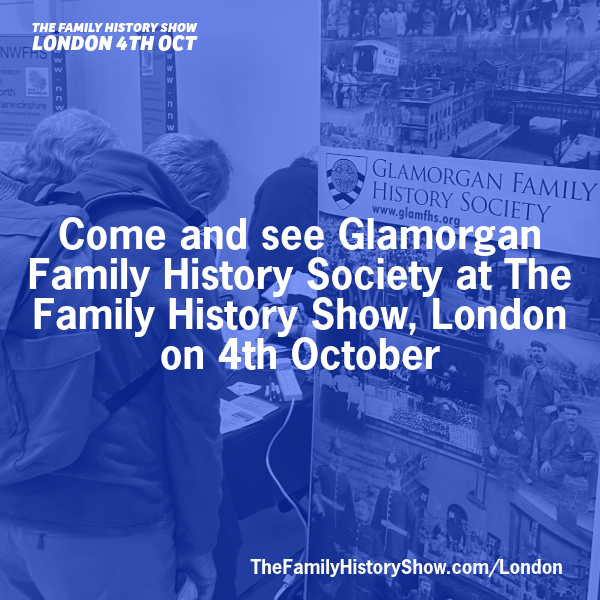 Come and see @GlamorganFHS at The Family History Show, London 2025 on 4th October 2025 #FamilyHistoryShow thefamilyhistoryshow.com/london/ #genealogy #familyhistory