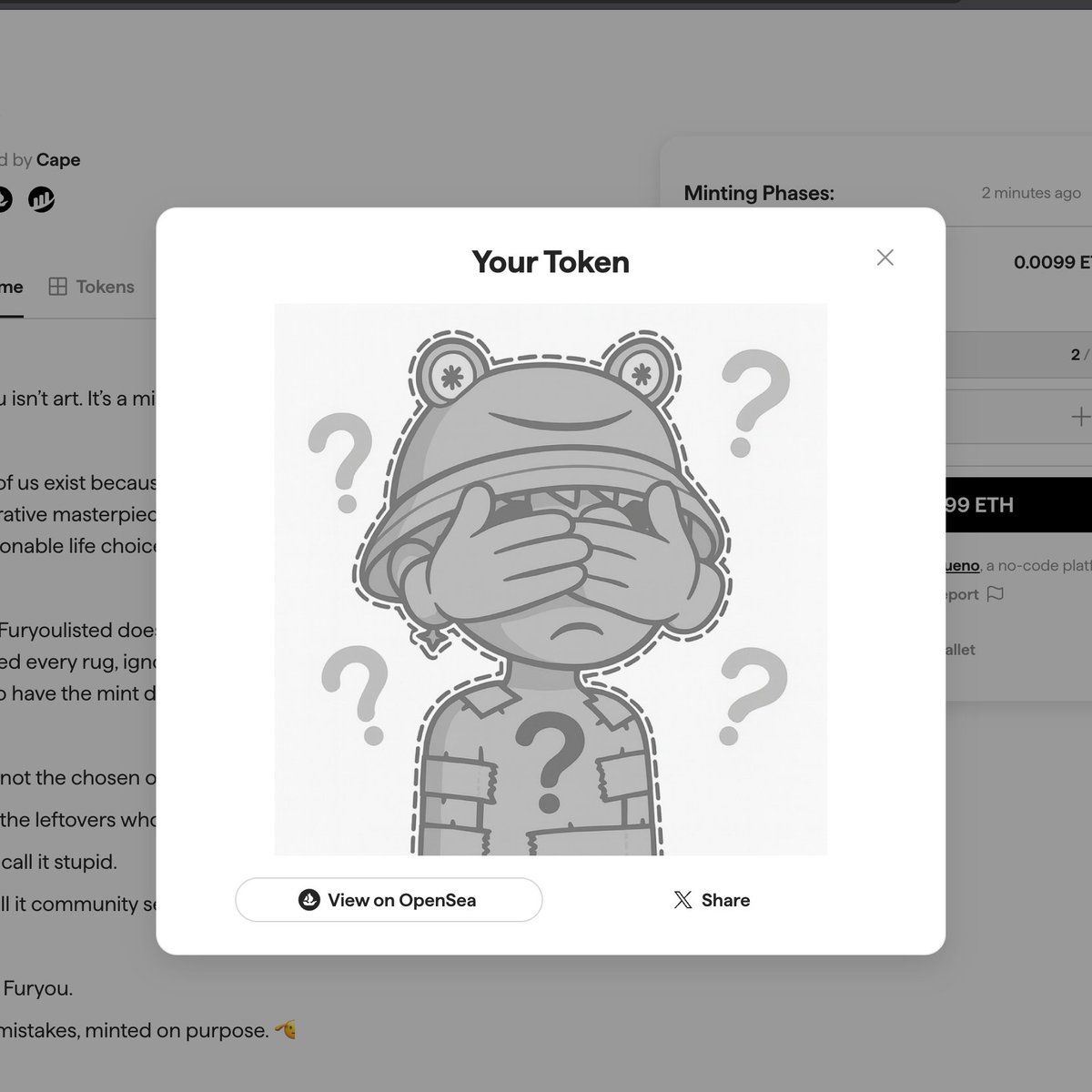 Just minted a FurYou

i hope mine is cute. Thanks for the WL <a href="/heycape_/">Cape 👊</a> &lt;3
