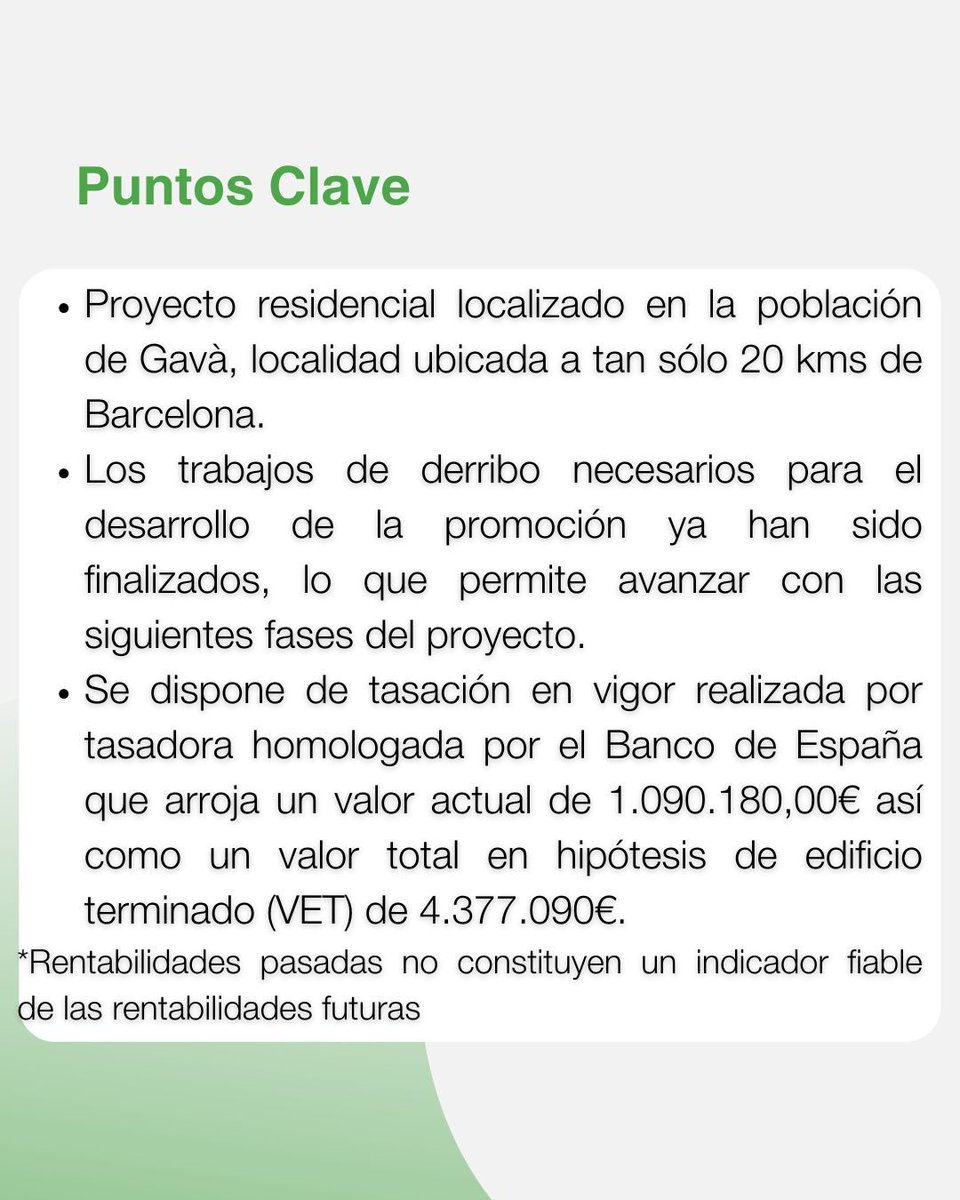 ⚡El próximo lunes 29 de septiembre abriremos oportunidad de VIVIM S.L
Mantente atento, la promoción consiste en la construcción de un edificio residencial de obra nueva de 10 viviendas, 15 plazas de aparcamiento y trasteros ubicadas en Gavà
⏰16:00 hrs
 buff.ly/MTn0Tay