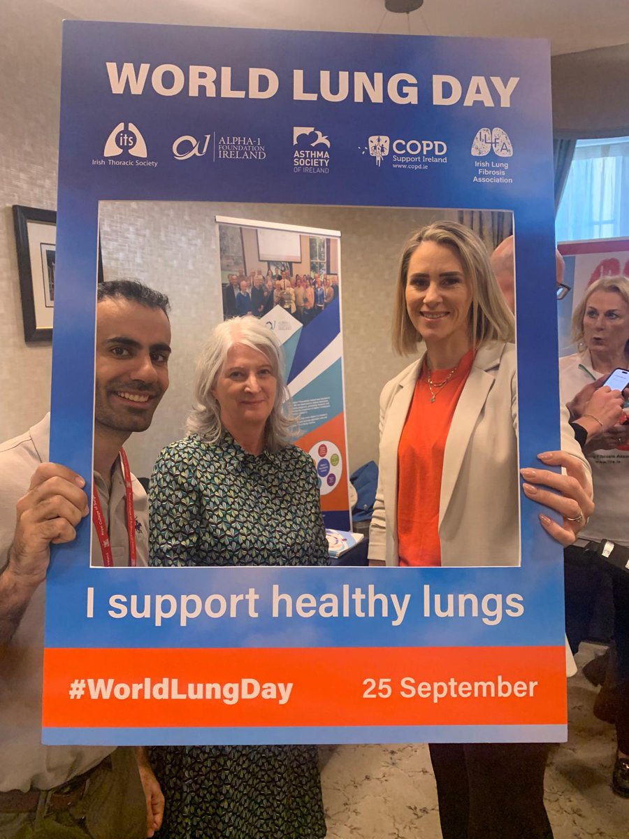 Alpha1_Ireland's tweet photo. On World Lung Day Anne Marie O'Dowd and Laith Bedri of @Alpha1_Ireland  joined the Irish Lung Health Alliance to talk to politicians about lung health and #Alpha1
Enthusiastic support from Jerry Buttimer TD and also Orla Veale from @irishthoracicS
#Alpha1awareness https://t.co/AepYln3gPJ