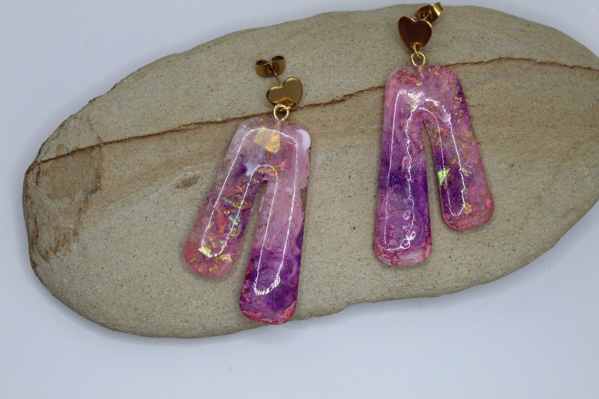 Abstract Stud Earrings, Resin Earrings, Fairyco... - Folksy folksy.com/items/8559341-… #newonfolksy