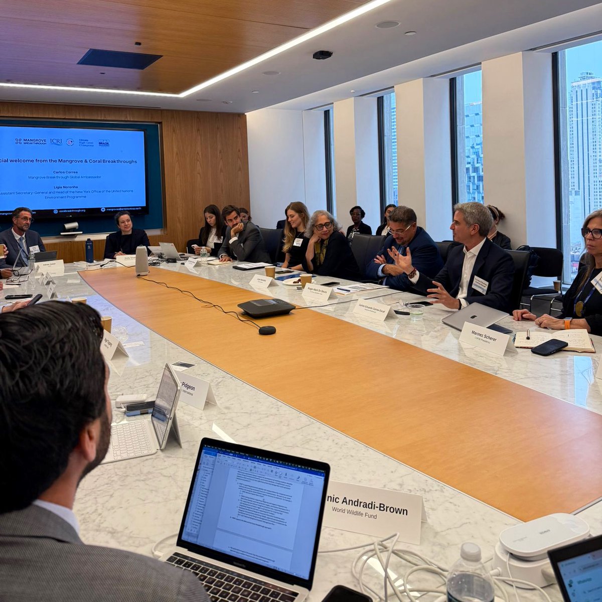 Manglares y corales: una relación que debemos cuidar y fortalecer <a href="/Mangroves/">Global Mangrove Alliance</a> 

Sostuvimos un encuentro muy importante con representantes de gobiernos, organizaciones, fondos, agencias y equipo de #COP30, en el que hablamos de la inclusión de los corales y los manglares en las