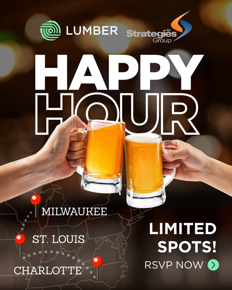 Happy Hour is on us! 🍻 Spots are limited and filling up fast!

Reserve your spot now and join us for an evening of good company and new opportunities: hubs.la/Q03KXNlc0

#LumberEvents #ConstructionNetworking #HappyHour