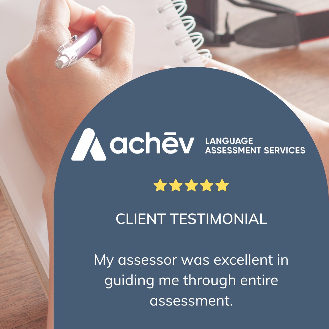 achev_ca's tweet image. Happy Testimonial Thursday! Client testimonials are always great to reinforce the wonderful work done by Achēv’s Language Assessment Services team. Thank you for your kind words!

#testimonialthursday #testimonial #languageservices #learnEnglish #learnFrench