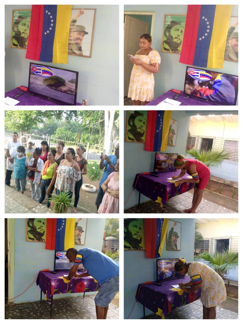 Trabajadores de la institución educativa Amistad Cuba Brasil de #EducacionCotorro realizan firma de apoyo a la Declaración  del Gobierno Revolucionario Cubano “Urge impedir una agresión militar contra la República Bolivariana de #Venezuela".
#CubaConVenezuela