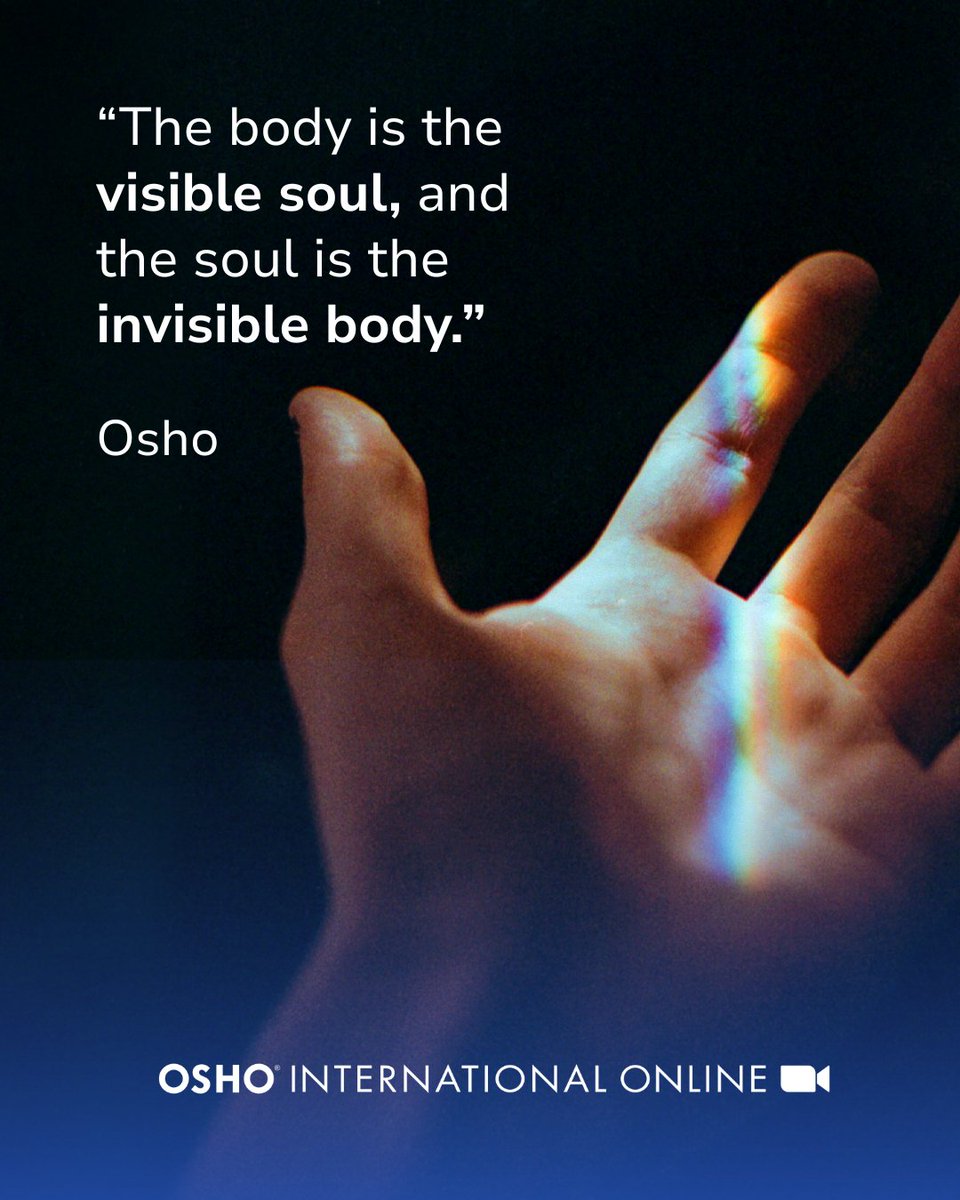 OSHO's tweet photo. The body speaks. 💙 

The OSHO Reminding Yourself of the Forgotten Language of Talking to Your BodyMind™ – online course opens space for healing and deep self-alignment. 
👉🏻 https://t.co/Ef9kuvoCwF 

📅 30 September - 6 October 2025
7 days, one hour a day

#meditation #osho https://t.co/xzuBvKk7LN
