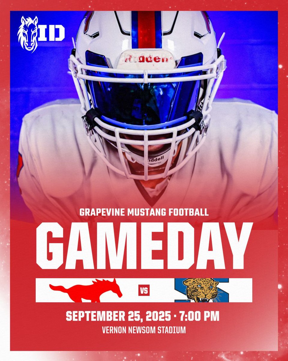 WEEK 5 G.R.I.T.

🏈  AWAY vs Mansfield Summit
📍  Vernon Newsom Stadium
⏰  7:00 pm
🎟️  shorturl.at/BLKdZ  
📺  youtube.com/watch?v=qMpe0J… 

#STANG106
#MustangID