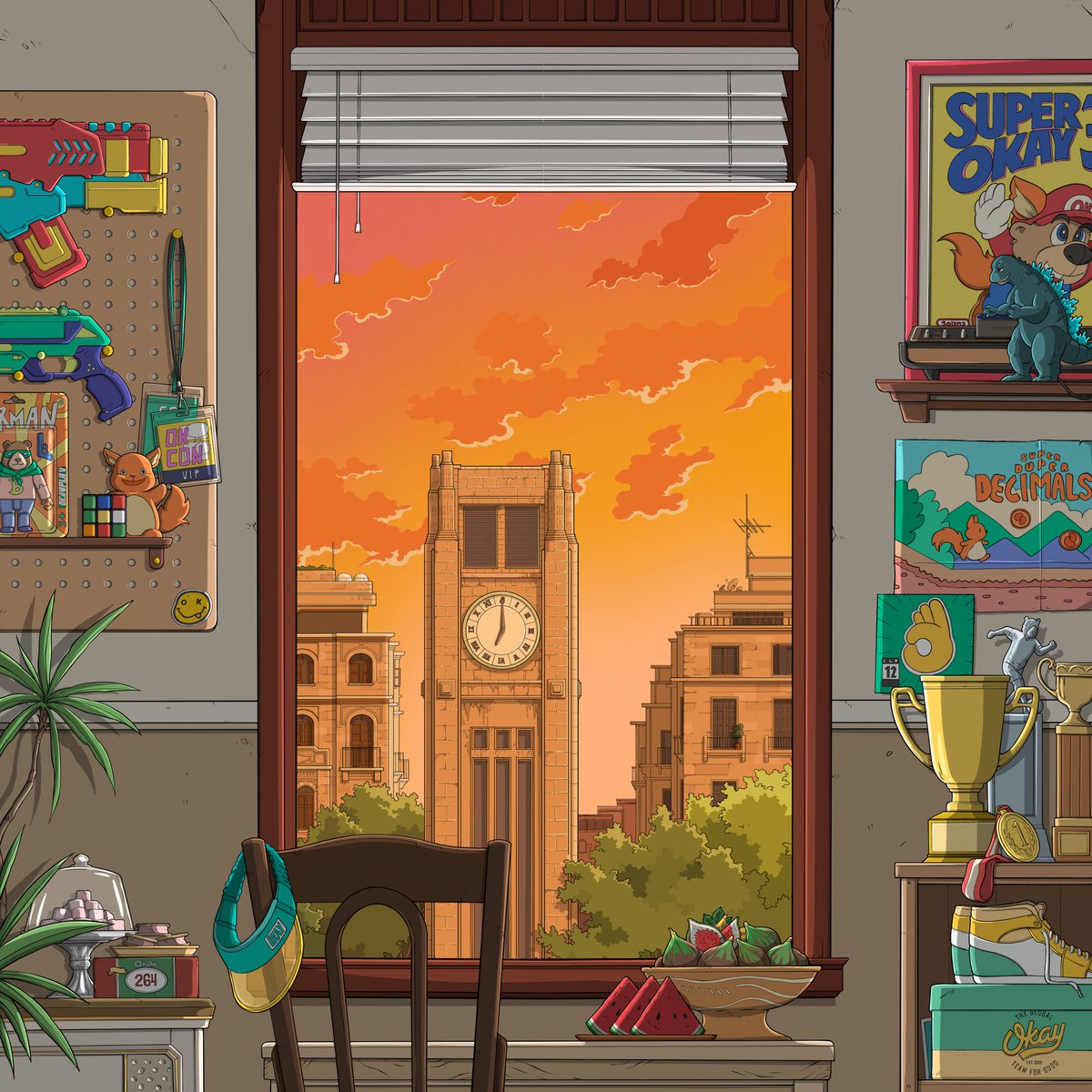 🚨 Momint Giveaway 🚨
24h before mint, we’re giving 1 away.

To enter:
-❤️ Like &amp; RT
-💬 Comment your fav detail, a nostalgic item, or a memory this art triggers
-👣 Follow @Okaybears

Winner picked in 24h.