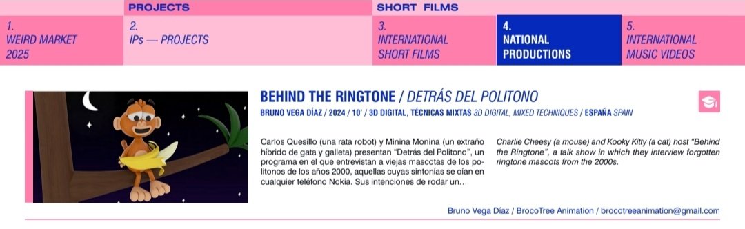 broco_tree's tweet image. ¡#DetrásDelPolitono ha sido elegido para formar parte de la selección de cortos nacionales en el Weird Market!

#BehindTheRingtone has been chosen as part of Weird Market's national short film selection!