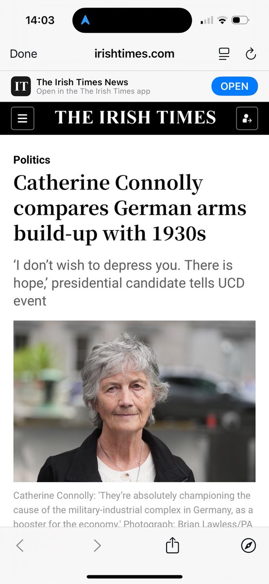 This from <a href="/catherinegalway/">Connolly for President</a> is historically illiterate &amp; insulting to one of Ireland’s EU partners. Hitler became chancellor in 1933 &amp; proceeded to dismantle German democracy. There is no Hitler in power today in Germany-wild