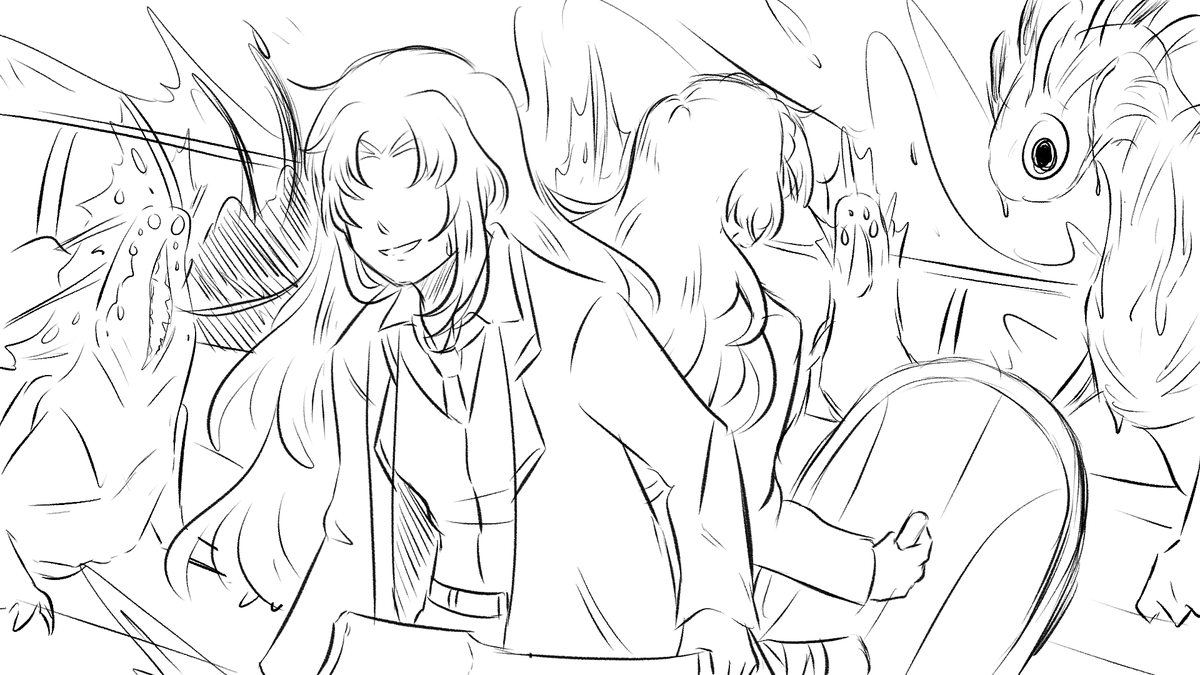 bebek_kun's tweet photo. Sketch canto 5 (part 2)
#リンバスカンパニー #Limbus_Company #LimbusCompany #lcb8 #canto5 https://t.co/GXiliyGweg