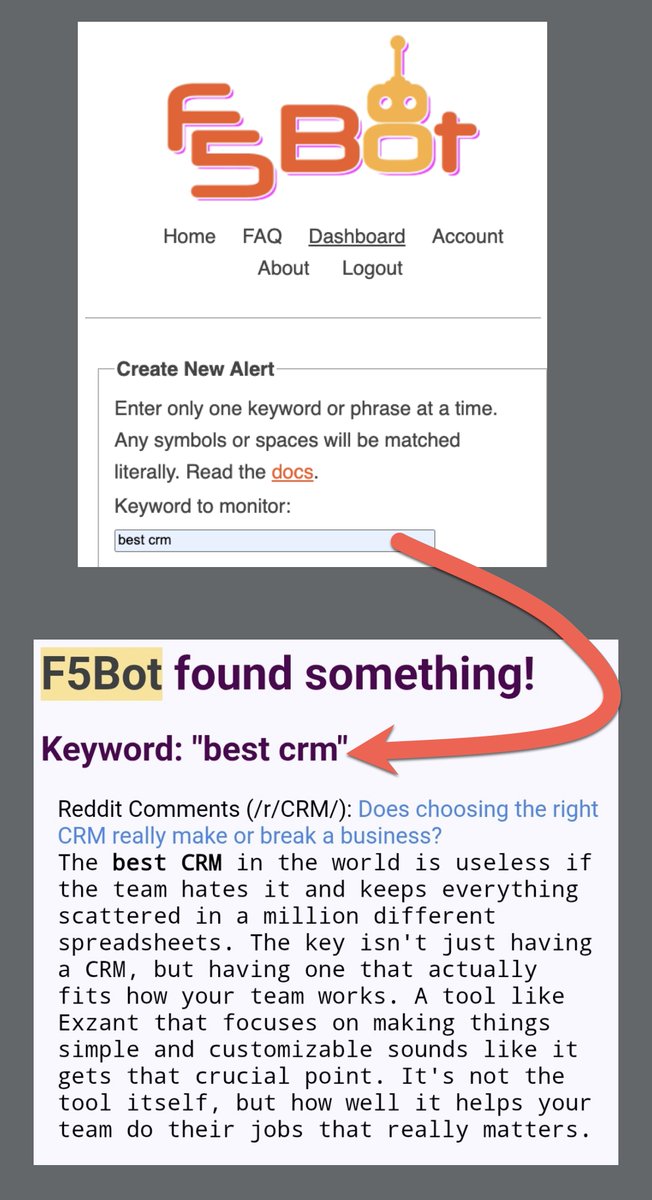 SEO Tip: F5Bot spies on Reddit so you don’t have to. 

Choose your queries and it will send you automated emails about new threads + posts: