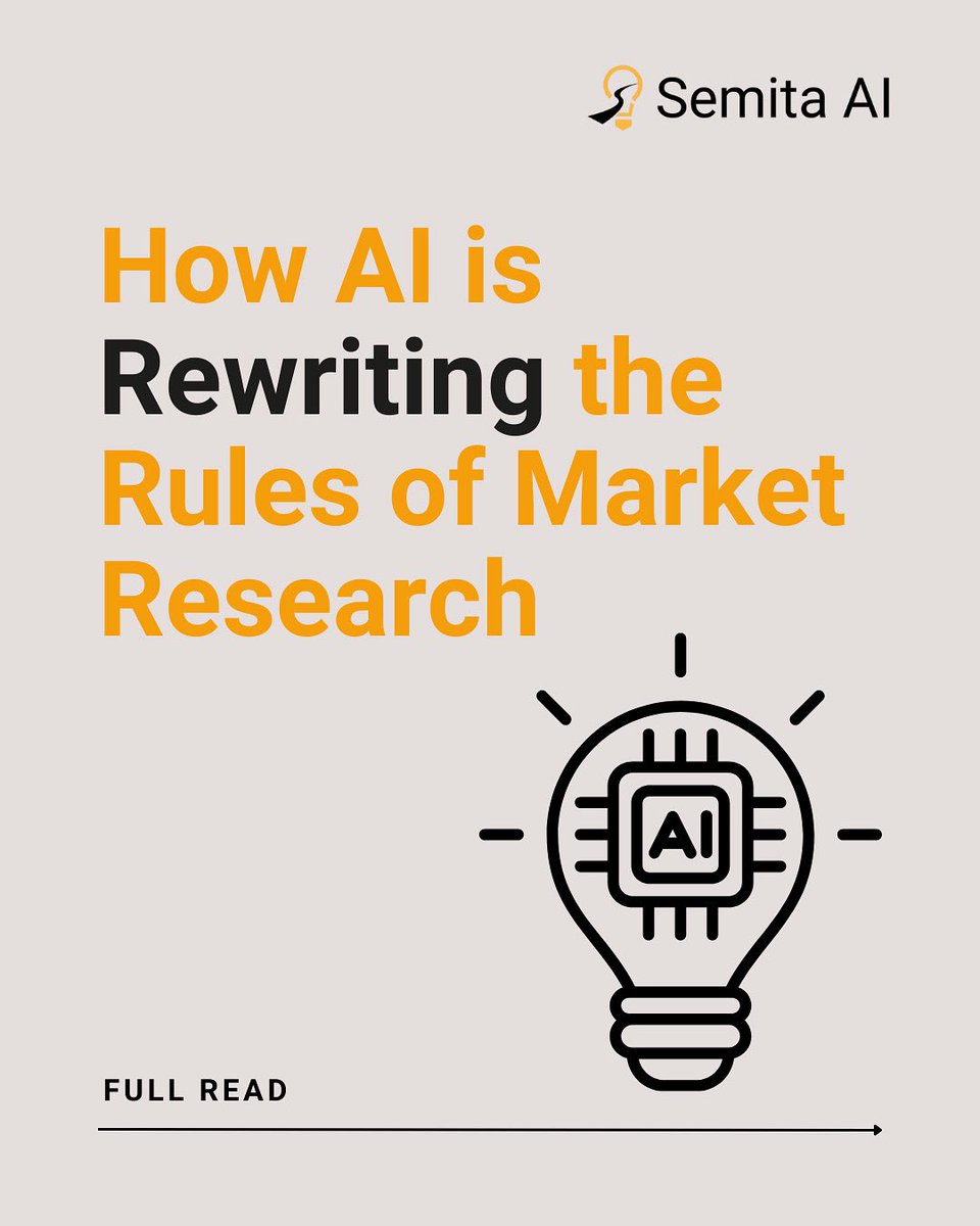 Semita_ai's tweet photo. Why AI is the key to predicting consumer behavior in 2025

As a founder, you do not want to get overwhelmed with struggles of manual market research. Particularly the markets shifting daily and consumer behavior is changing respectively. In 2025, this is where AI flips the script https://t.co/6DrUuiToYa