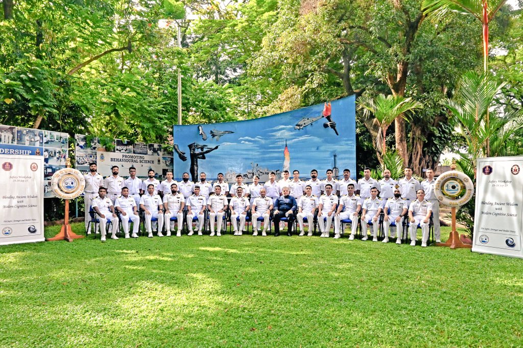 IN_HQSNC's tweet image. A two-day Safety #Workshop themed “Blending Ancient Wisdom with Modern Cognitive Science” was conducted by the Indian Naval Safety Team at #SNC #Kochi from 23–24 Sep 25. Mr Amit Singh, Founder of Safety Matters Foundation, highlighted safety principles drawn from ancient wisdom &amp;amp;…