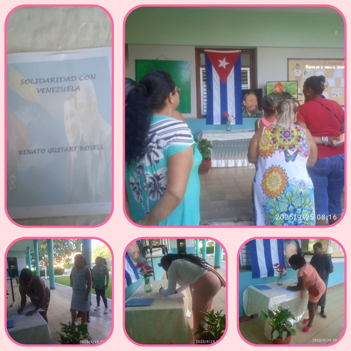 Ante las amenazas de  EE.UU  contra #Venezuela, los trabajadores de la institución educativa Renato Guitart Rosell de #EducacionCotorro manifestan su  apoyo a la Revolución Bolivariana, firmando  la Declaración del Gobierno Revolucionario Cubano.
#CubaConVenezuela