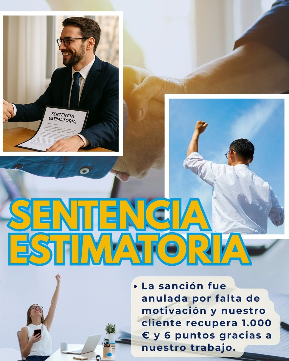 PyramidMultas's tweet image. 🚨 Sentencia estimatoria 🚨
Un cliente fue sancionado con 1.000 € + 6 puntos.
Recurrimos alegando prescripción y caducidad.
👉 La Administración no respondió a esos argumentos.
⚖️ El juez: la sanción no está bien motivada.
✅ Resultado: ¡Multa anulada!

#multas #sentencias
