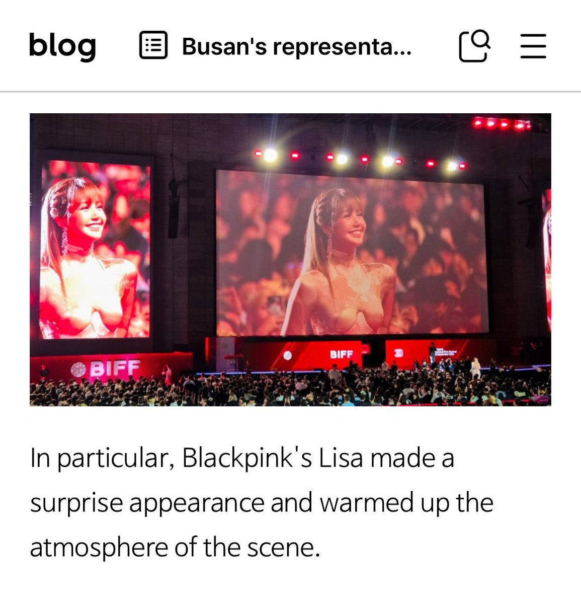 LALICE UPDATES (@laliceupdates) on Twitter photo Busan Metropolitan City mentioned LISA in their Naver blog about <a href="/busanfilmfest/">부산국제영화제 BIFF</a>:
“BP’s #LISA made a surprise appearance and warmed up the atmosphere of the scene...”
🔗 m.blog.naver.com/coolbusan/2240…
c/o <a href="/LALISASMEDIA/">For Lisa Manoban.</a>
<a href="/wearelloud/">LLOUD</a> <a href="/Bulgariofficial/">Bvlgari</a>
#LISAxBIFF2025
#LISAXBVLGARI Busan Metropolitan City mentioned LISA in their Naver blog about <a href="/busanfilmfest/">부산국제영화제 BIFF</a>:
“BP’s #LISA made a surprise appearance and warmed up the atmosphere of the scene...”
🔗 m.blog.naver.com/coolbusan/2240…
c/o <a href="/LALISASMEDIA/">For Lisa Manoban.</a>
<a href="/wearelloud/">LLOUD</a> <a href="/Bulgariofficial/">Bvlgari</a>
#LISAxBIFF2025
#LISAXBVLGARI