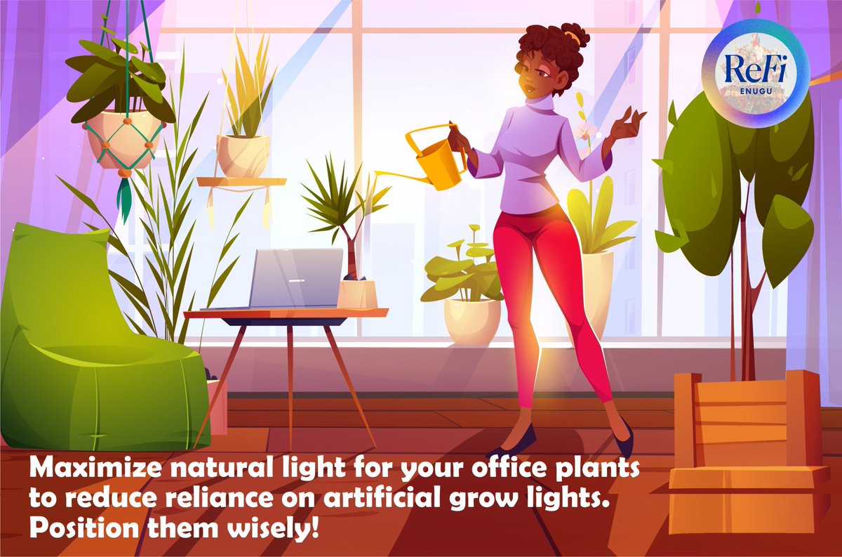 How to use Energy and light. See thread 👇👇👇 

Step 1: Maximize natural light for your office plants to reduce reliance on artificial grow lights. Position then wisely!

#NaturalLight