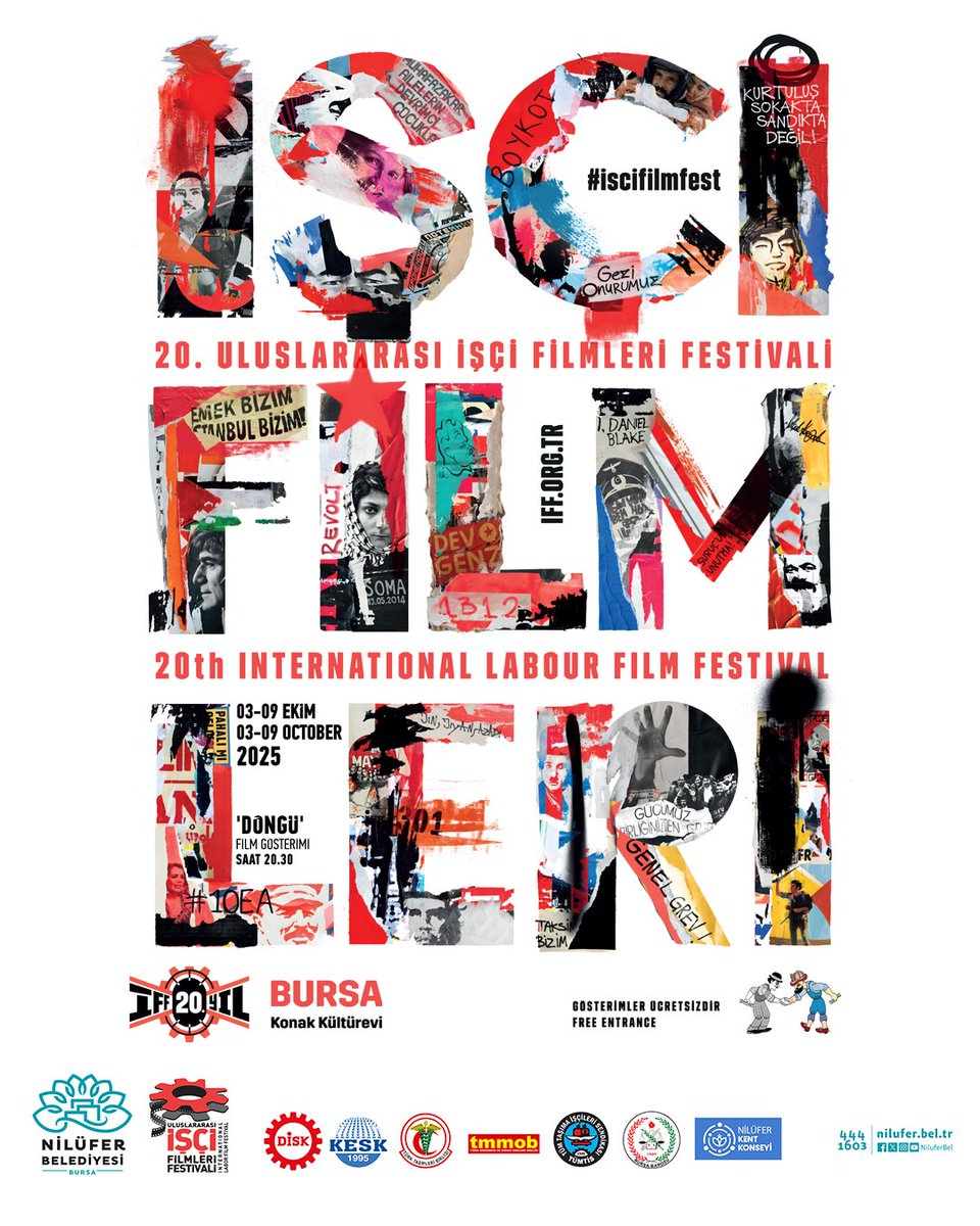 📽 20. Uluslararası İşçi Filmleri Festivali Bursa'da seyirci ile buluşuyor!

Festivalde gösterimlerimiz 3 - 9 Ekim tarihleri arasında.

3 Ekim Cuma 19.30'da Konak Kültürevi'nde açılışımıza davetlisiniz. 🫂

🎬 20.30'da Döngü filmini izleyeceğiz, sonra film ekibi ile söyleşeceğiz.