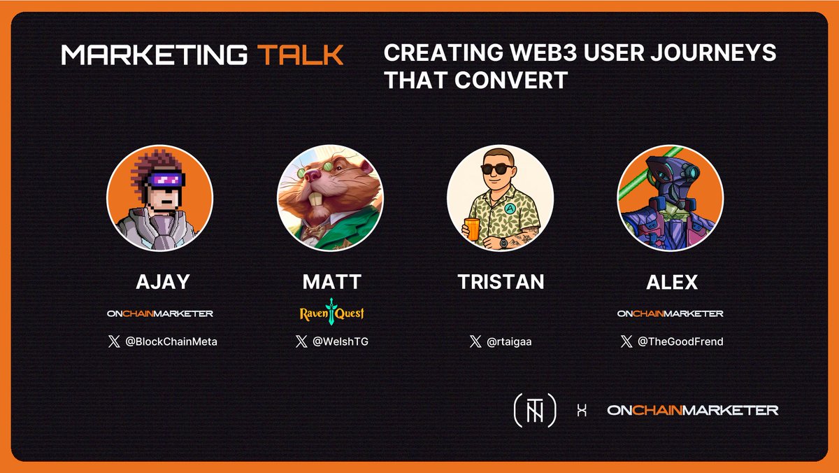 Citizens, join us today at 3PM EST for Marketing Talk Episode 5: Creating Web3 User Journeys That Convert. Hosted by the NT Accelerator.

We’ll dive into Web3 project funnels — how to design a predictable path from first click to full commitment, turn new users into a powerful