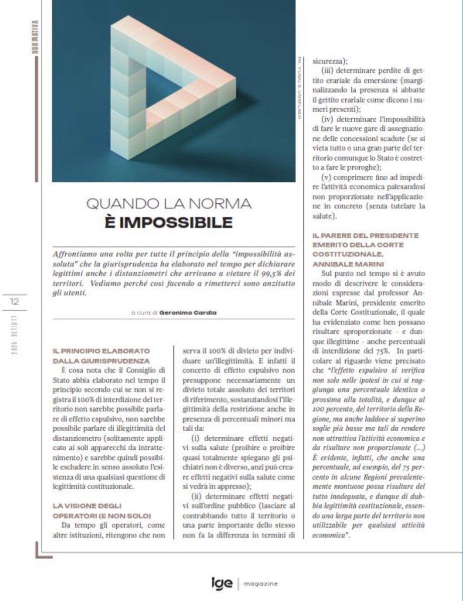 L’illusione del principio della “impossibilità assoluta”, questo il titolo dell’articolo pubblicato su IGE Magazine di settembre/ottobre 2025 a firma <a href="/Geronimo_Cardia/">Geronimo Cardia</a> 
 
acadi.it/3-it-366458-ar…