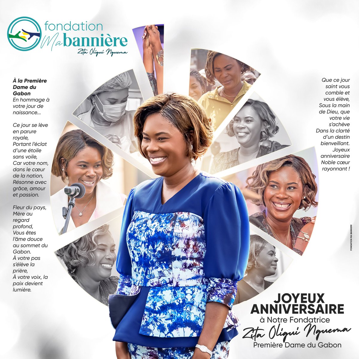🎉 𝙅𝙤𝙮𝙚𝙪𝙭 𝙖𝙣𝙣𝙞𝙫𝙚𝙧𝙨𝙖𝙞𝙧𝙚 𝗔  𝙉𝙤𝙩𝙧𝙚 𝙁𝙤𝙣𝙙𝙖𝙩𝙧𝙞𝙘𝙚 𝙕𝙞𝙩𝙖 𝙊𝙡𝙞𝙜𝙪𝙞 𝙉𝙜𝙪𝙚́𝙢𝙖_𝙋𝙧𝙚𝙢𝙞𝙚̀𝙧𝙚 𝘿𝙖𝙢𝙚 𝙙𝙪 𝙂𝙖𝙗𝙤𝙣 🎉

En ce jour spécial, toute l’équipe de la Fondation Ma Bannière s’unit pour adresser à sa fondatrice, Madame Zita Oligui