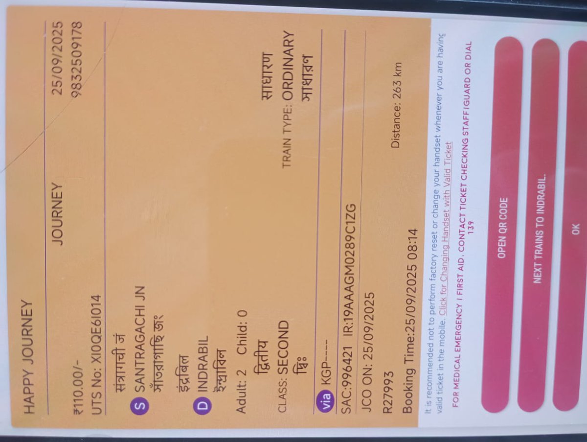 <a href="/RailMinIndia/">Ministry of Railways</a> Today I Missed my Reservation train &amp; I travel next unresevered Available Train from SRC to IBL with local ticket &amp; missed Reservation ticket, but TTC will fine Around coming Bishnupur Station, So kindly check immediately and resolve this problem as soon as possible