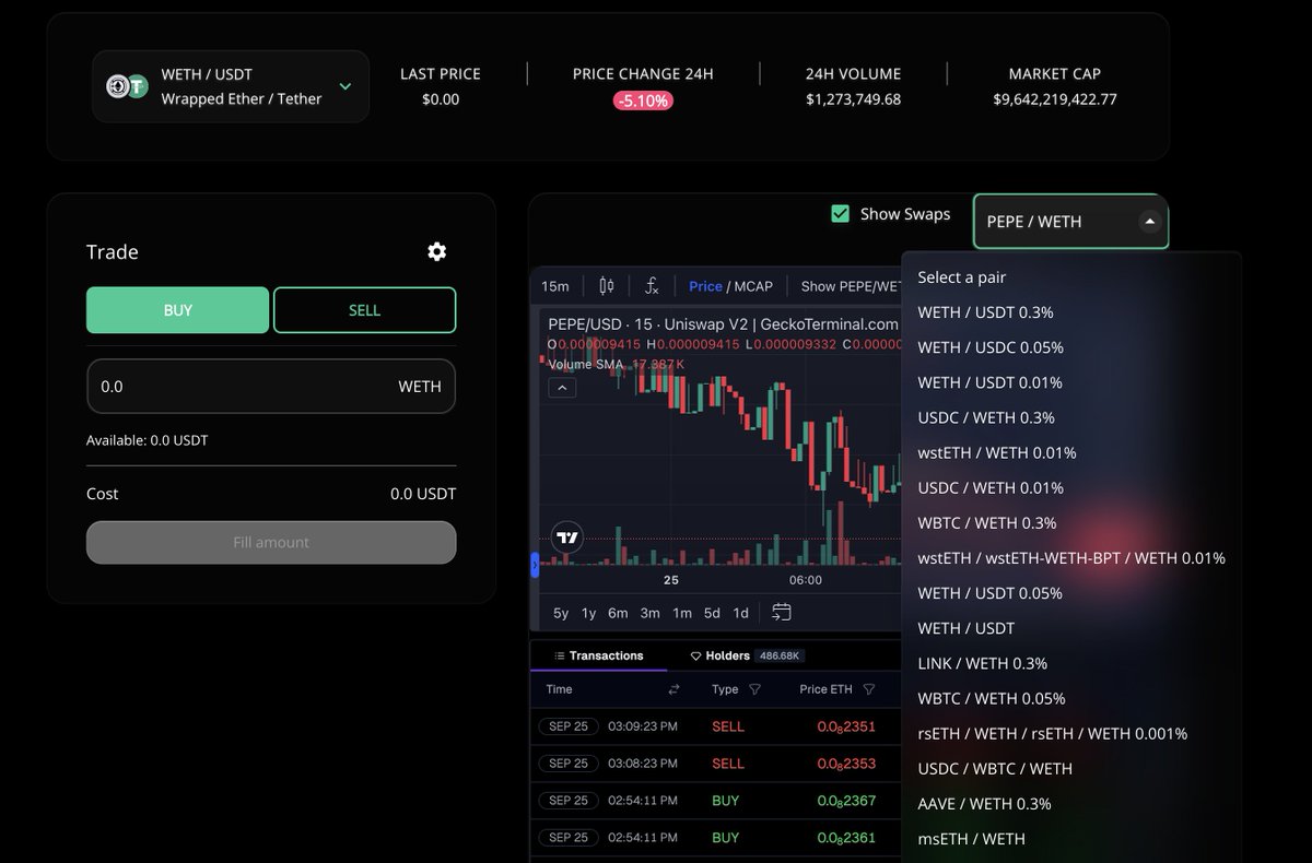 Glass mode is now active on app.flexswap.io