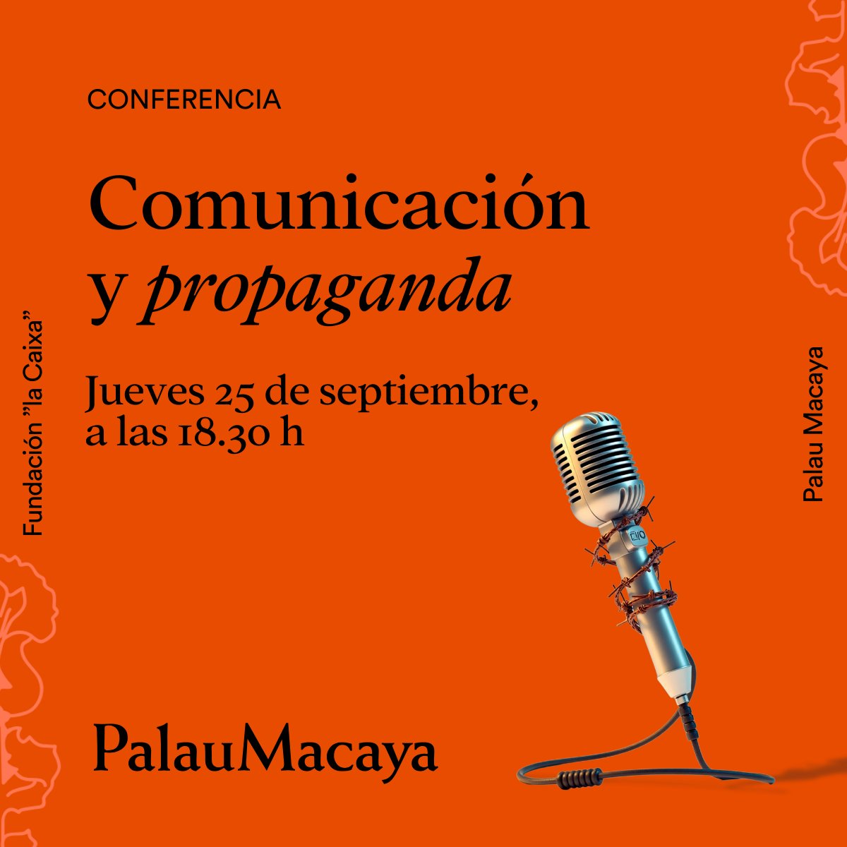 📺El ciclo de pensamiento del #PalauMacaya continúa con una sesión de diálogo sobre la manipulación informativa, el papel de los medios y la responsabilidad ciudadana.

Coorganizada con Dana Building S.L.