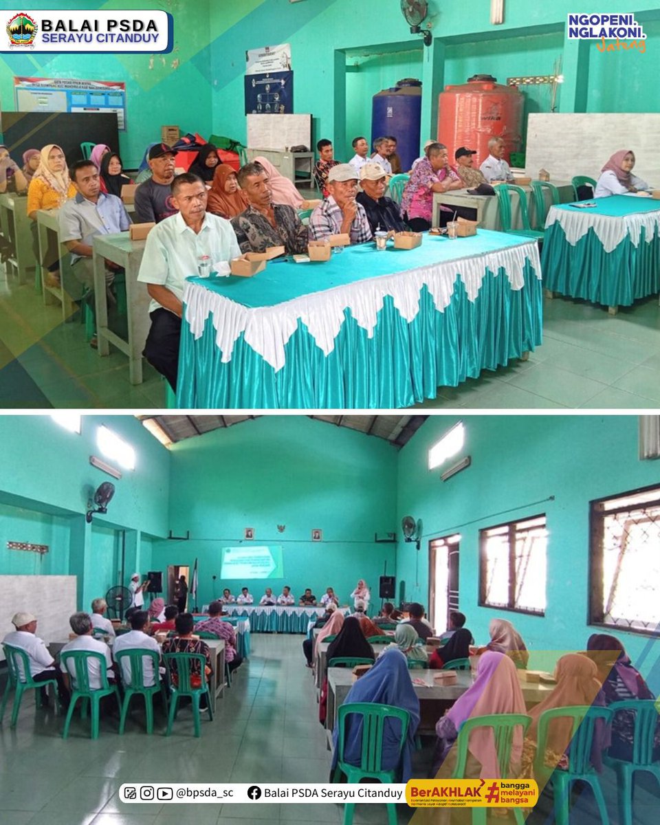 Kegiatan Sosialisasi Peraturan Bidang Sumber Daya Air dan Pemanfaatan tanah atau Bangunan milik Pemerintah Provinsi Jawa Tengah di Aula Desa Glempang Kec. Mandiraja Kab. Banjarnegara