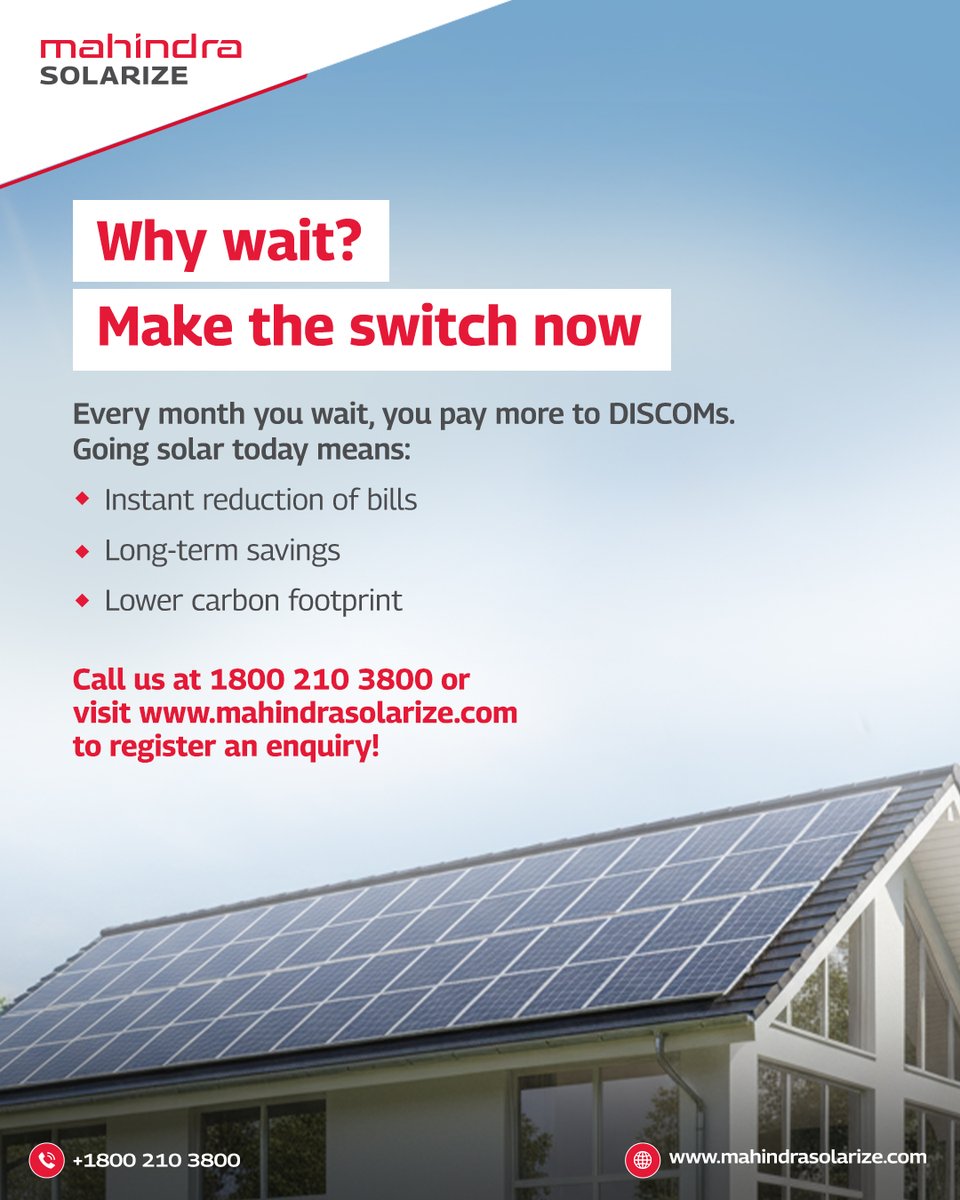 MSolarize's tweet image. #MahindraSolarize #Solarize #SolarEnergy #SustainableEnergy #SolarPanels #GreenEnergy #EcoFriendly #Affordable #Savings