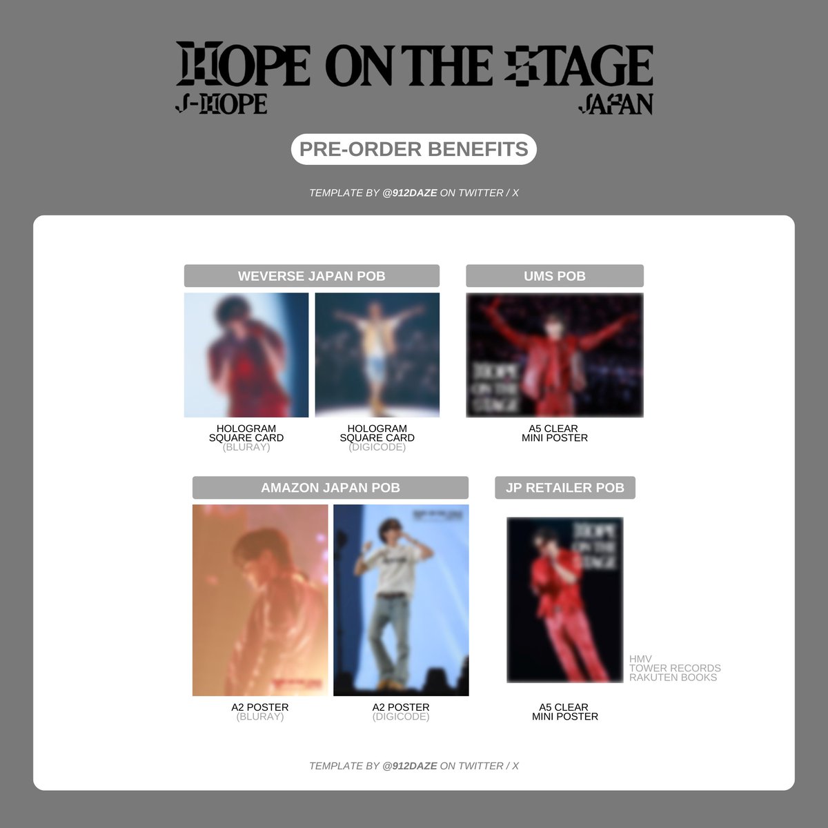 BTS J-HOPE HOBI HOTS HOS JP DIGICODE BR DC TOUR PC PHOTOCARD