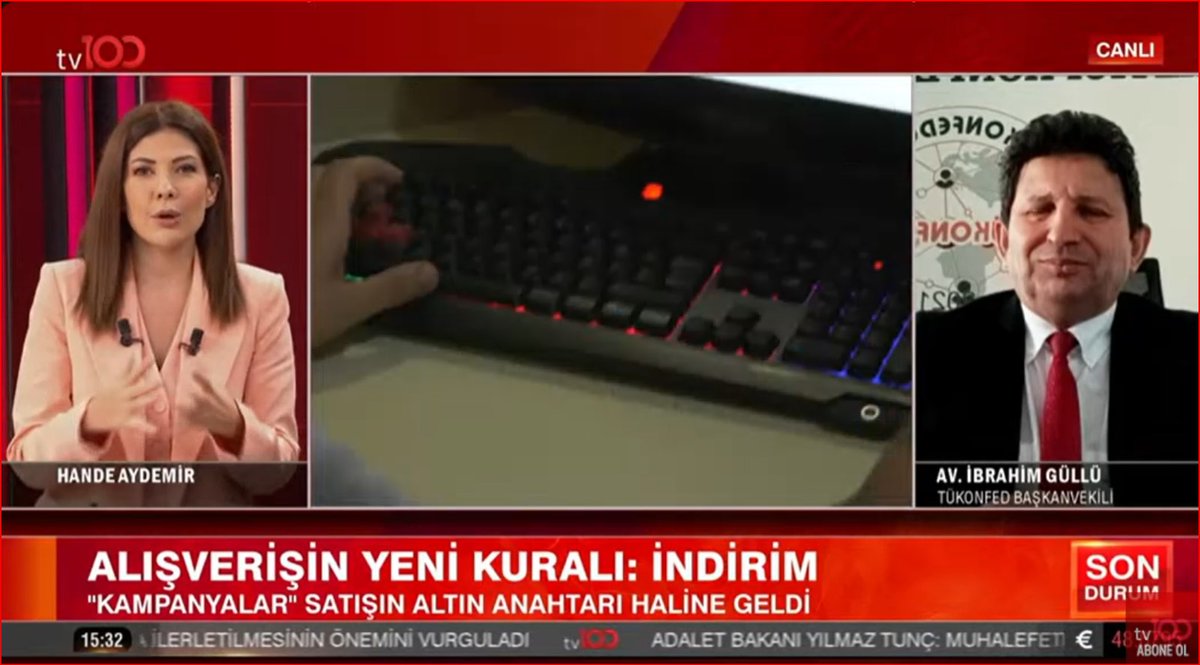 Av. İbrahim Güllü / TV 100 / 25 Eylül 2025 / İndirimli ve Kampanyalı satışların tüketiciye etkisi
TÜKONFED Başkan V. <a href="/avibrahimgullu/">Av. İbrahim Güllü</a>, <a href="/tv100/">TV100</a> de İndirimli ve Kampanyalı satışların tüketiciye etkisini değerlendirdi. 
youtube.com/watch?v=-cEGvu…
#kampanya <a href="/aydinagaoglu/">Aydın Ağaoğlu (DM KAPALI)</a> <a href="/HandeAydemirTV/">Hande Aydemir</a>