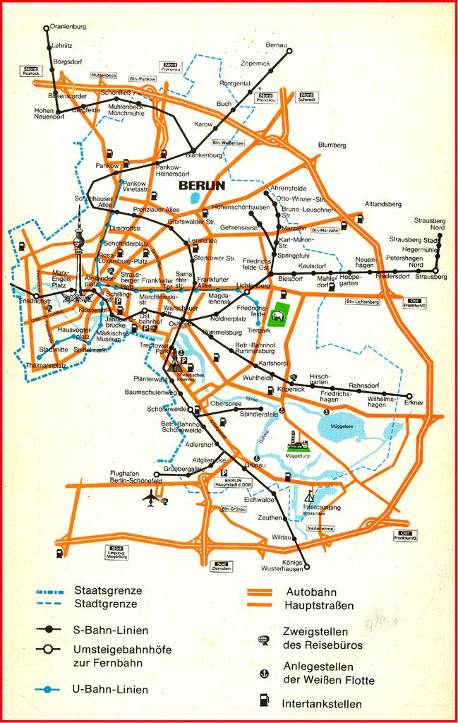 Map of East Berlin, 1985