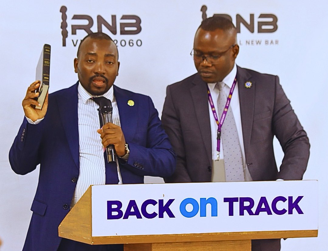 REBELS: Grateful to The Hon Mr Nicholas Aisu, Senior Principal Magistrate Grade 1, of Kampala City Hall Court, for successfully presiding over the swearing-in of our recently appointed #RadicalNewBar Council Colleagues — Ag Secretary <a href="/ssali_babu/">Ssali Babu</a> &amp; Ag Central Rep <a href="/lule_alexa23164/">Xanki</a>.