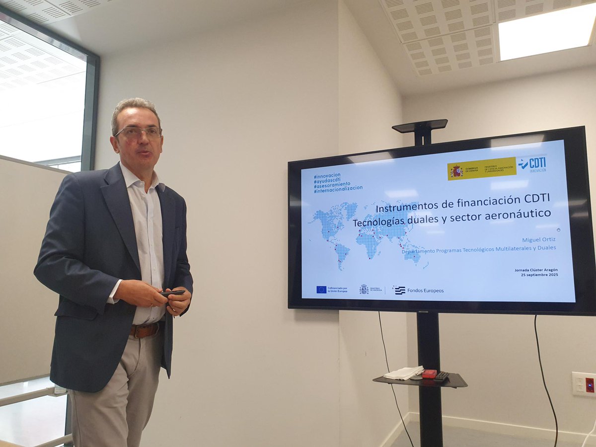 CDTI_innovacion's tweet image. 📸  Jornada sobre programas de trabajo y convocatorias para #TecnologíasDuales y #Aviación organizada por @CDTI_Innovacion junto a @GobAragon y @ClusterAERA hoy en #Zaragoza 👇

🔹 #AyudasCDTI
🔹 Oportunidades de #financiación en el #Clúster3 y en la Convocatoria 2025 Destination…