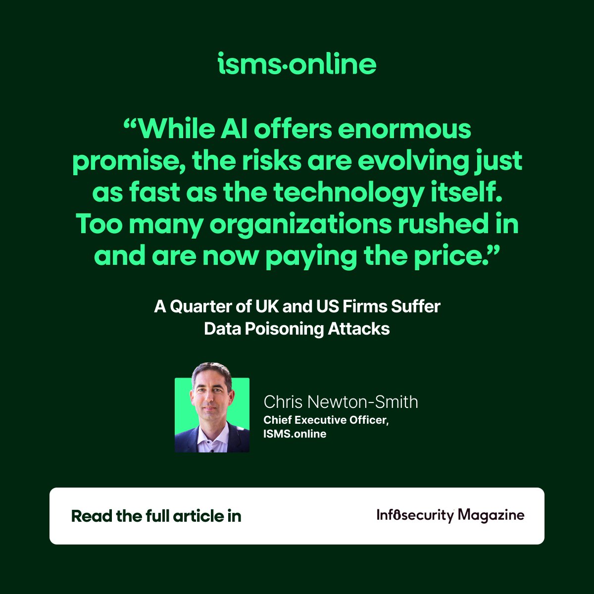 Our new State of #InformationSecurity report reveals the double-edged sword #AI represents to businesses. For @InfoSecurityMag, our CEO, Chris Newton-Smith, discusses the enormous promise offered by AI tools - and the need for stronger governance: infosecurity-magazine.com/news/quarter-u…