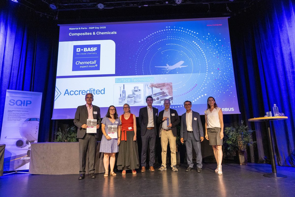 europawire's tweet photo. #BASF #Coatings’ #Chemetall unit honored by #Airbus for ten years of #topsupplier performance in #aerospace industry https://t.co/MXO6VVV5HZ @BASF https://t.co/1bMk3WaQMm