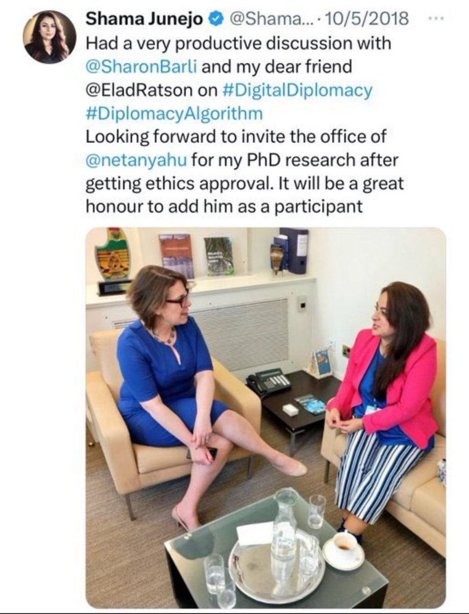 fawadchaudhry's tweet image. Pakistani delegate  accompanying Shahbaz Shatif meeting Israeli diplomat, earlier she claimed she accompanied Shahbaz Shrif in Air Force 1 as delegate…